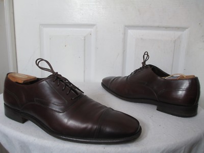 Ferragamo Men\'s Classic Leather Cap-Toe Derby Shoes - Dark Brown Amazon.com | Ferragamo Men main image 4