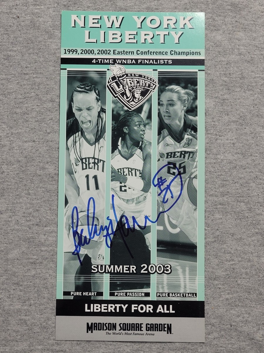 2003 Becky Hammon Autograph Auto On New York Liberty Team Flyer