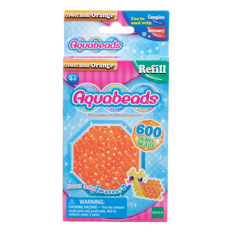 Aquabeads Orange Glitzerperlen Nachfüll Set 600 Ersatzperlen Basteln Spielzeug