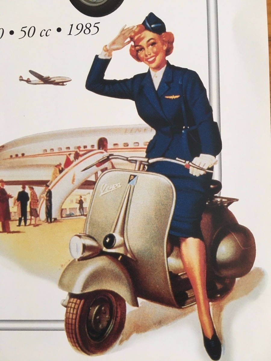 THE HISTORY OF VESPA BY PIAGGIO,RARE AUTHENTIC 1999 POSTER | eBay