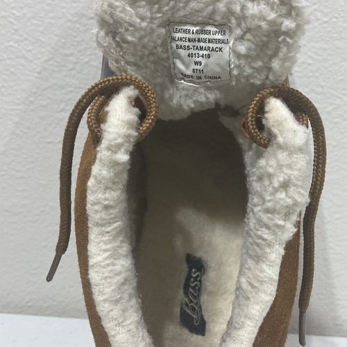 Bass Tamarack Duck Boots Sherpa Lined Steel Shank Leather Rubber Upper Women's 9 - Picture 8 of 8