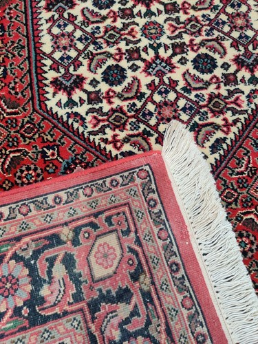 Vintage 3'8" x 5'3" Handmade Wool Medallion Area Rugs Red Oriental Knotted Rugs - Picture 12 of 24