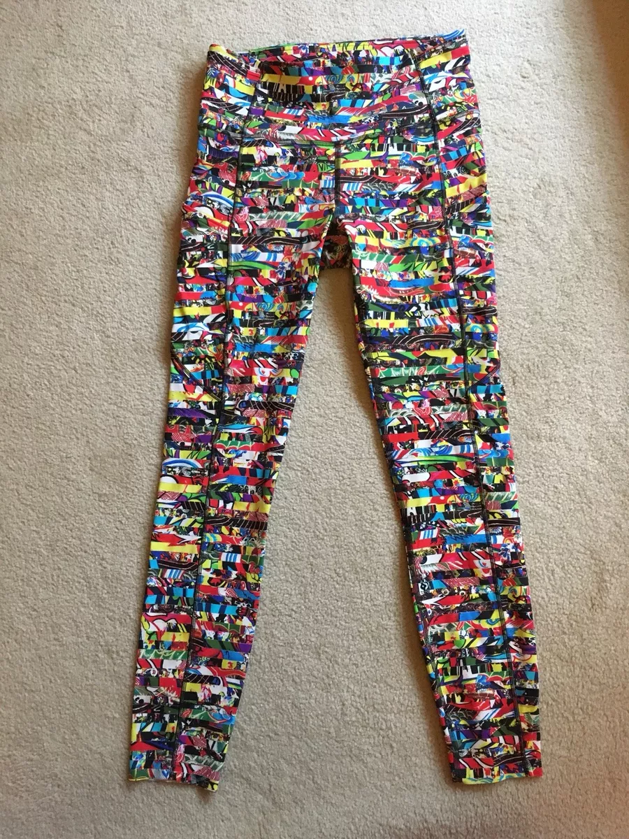 Seawheeze Lululemon Fast And Free 7/8 Tight II Multi Color 6 RARE