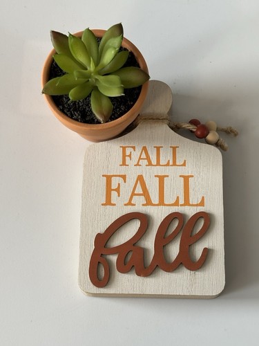 New! "Fall " Cutting Board Sign Farmhouse Decor Wood Beads Fall Thanksgiving - Picture 3 of 8