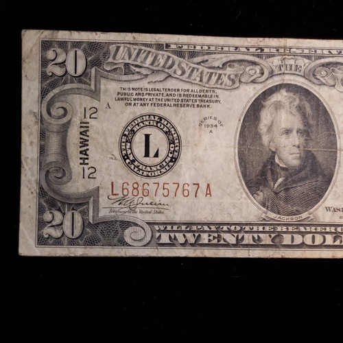F 2305-A Hawaii $20.00 No tears or pin holes. Creases (CB-078) - Picture 2 of 8