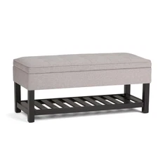 SIMPLIHOME Cosmopolitan 44 inch Wide Transitional Rectangle Storage Ottoman B...