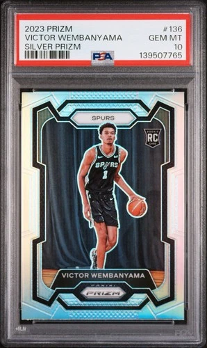 2023 PANINI PRIZM 136 VICTOR WEMBANYAMA SILVER PRIZM PSA 10