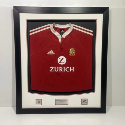 2005 British Lions Tour Team Signed Rugby Jersey Framed (Missing Glass)