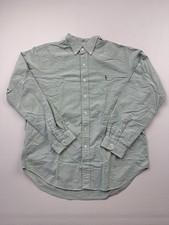 Ralph Lauren Shirt Mens XL Green Solid Long Sleeve Button Down Classic Fit