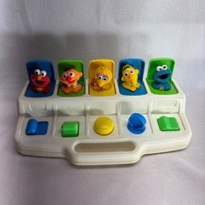 1992 Playskool Sesame Street Pop Up Pal Elmo Ernie Big Bird Bert Cookie Monster