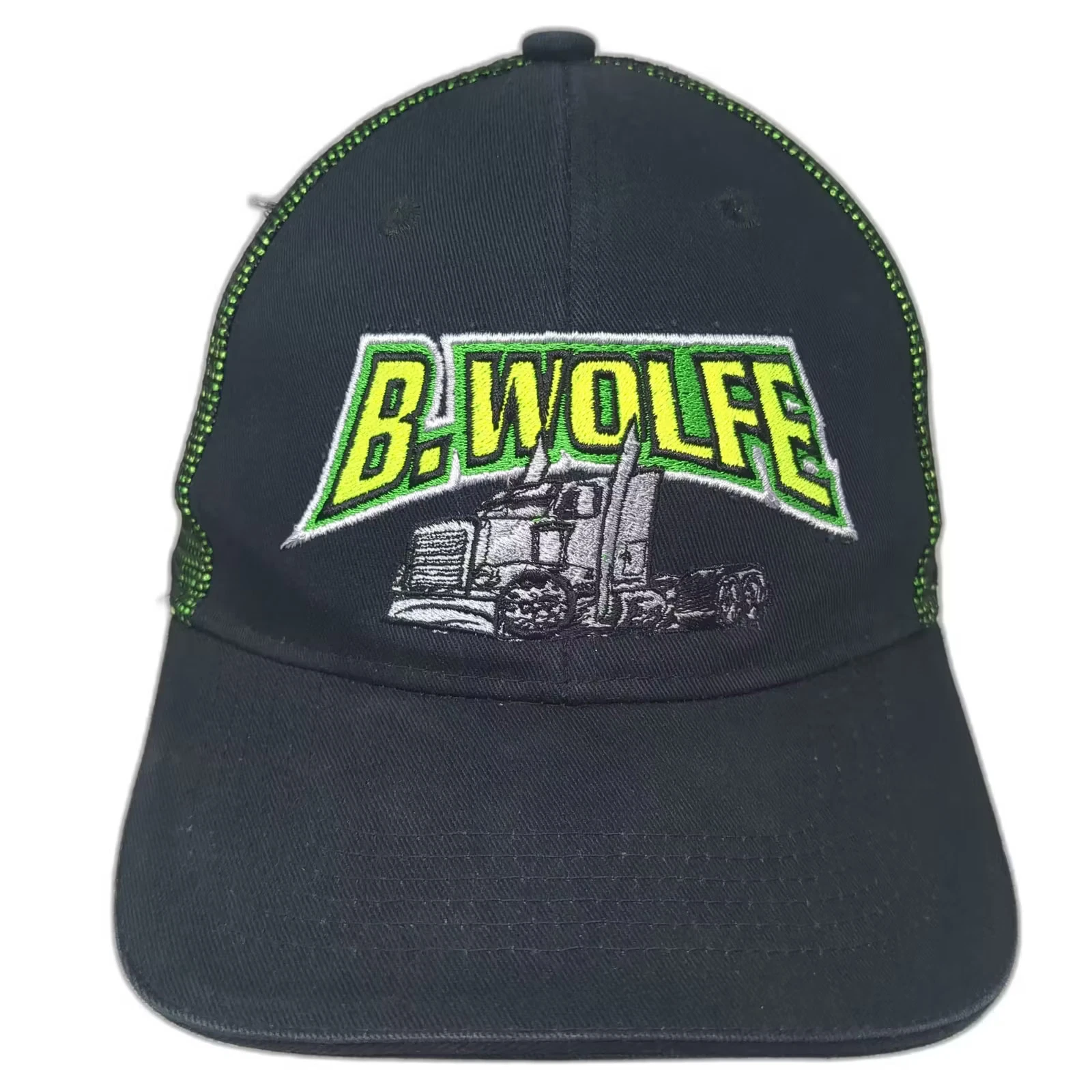 Port Authority Trucker Hat Black Green OS Snapback Semi Truck Idaho Embroidered