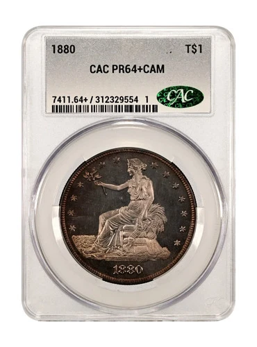 1880 Trade Dollar $1 - PR64+ CAM - CAC