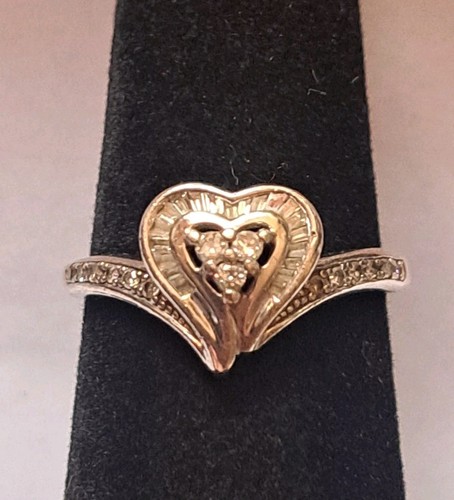 Affinity Natural White Diamond .25 CTW Heart Ring 925 Sterling Silver Size 7 - Picture 7 of 19