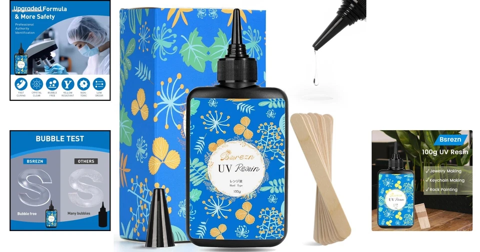 UV Harz Kit transparent 100g für Schmuck Dekorationen und Modellbau - Bild 2 von 4