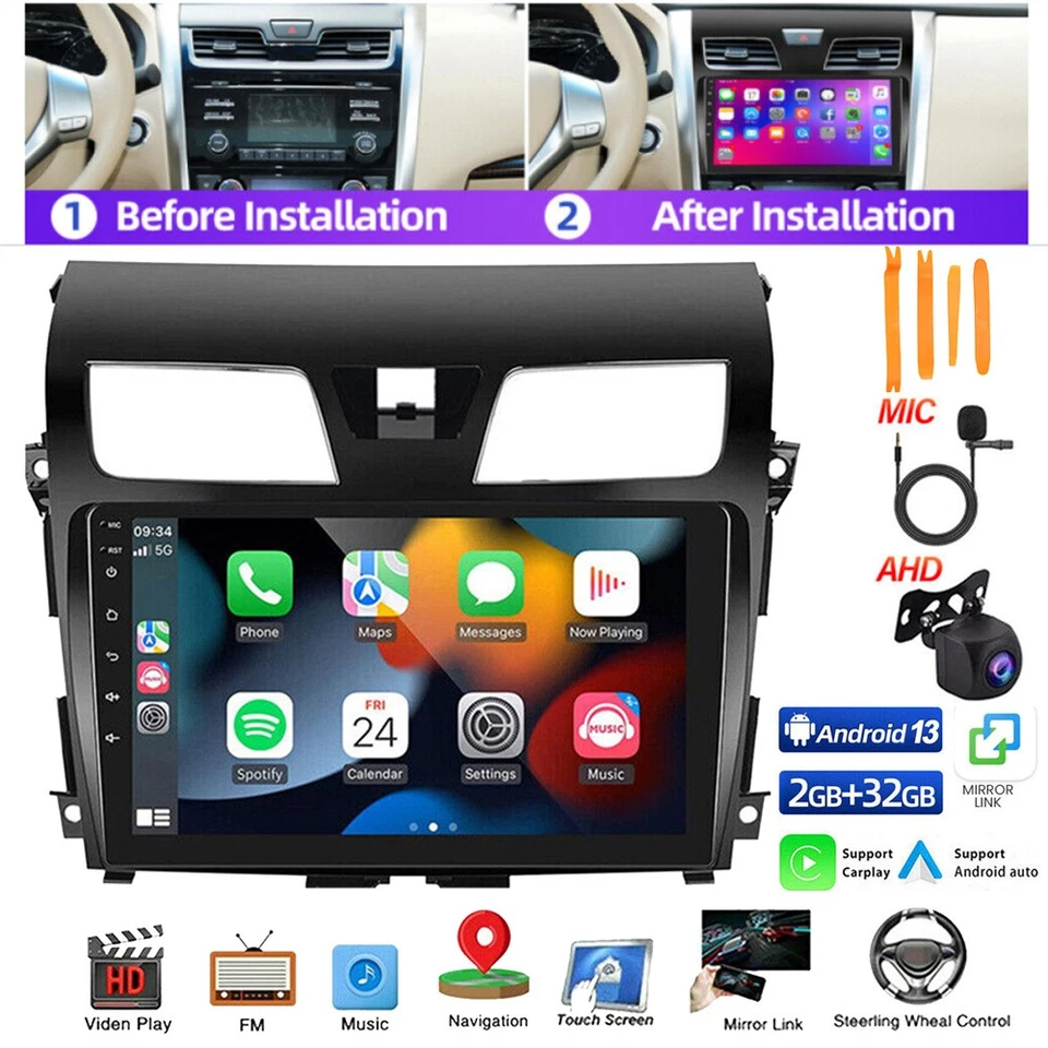Para Nissan Altima 2013-2018 Android Auto Apple CarPlay Coche Radio Estéreo GPS Navegación Foto 4 de 4