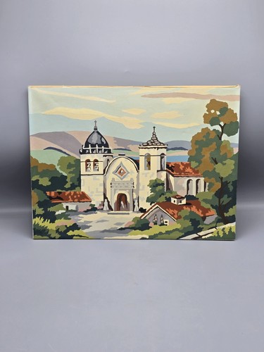 Vintage Paint By Number California Old Spanish Mission 12" X 16”