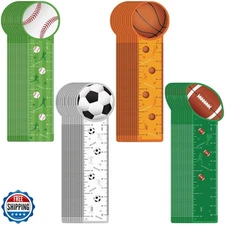 Teling 96 Pcs Cute Sports Bookmark Rulers for Kids Bulk Sport Themed Bookmark