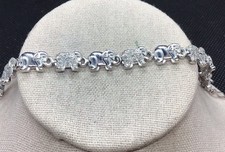 Silver Tone Elephants Fashion Bracelet 7' G870