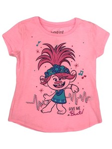 Girls Red Trolls Poppy Christmas Light Snowflake Pajamas