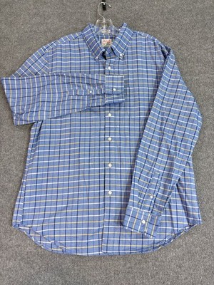J Crew Broken-In Classic Oxford Organic Cotton Shirt Blue Plaid Button Down L