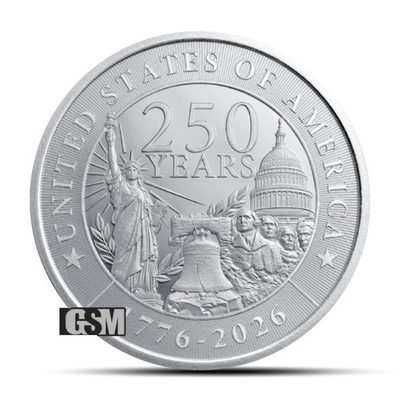#ad #ad 1 oz USA 250th Anniversary Silver Round GSM $78.69