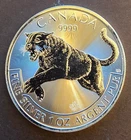 2016 Cougar Royal Canadian Mint Wildlife Series Bullion-0.999 Silver 1 Oz Coin