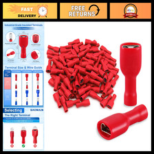 500-Pack 0.187" Female Quick Disconnect Spade Terminals, 22-16 AWG, Insulated Cr