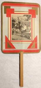 c1940 Hand Ad Fan for Bates Insurance - don't know when you'll need a tow!