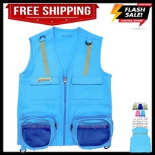 Versatile Kids' Cargo Vest: Reflective Straps  Multiple Pockets for Adventure