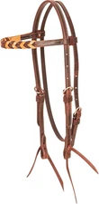 Martin Saddlery Latigo Leather Browband Headstall with Blood Knots