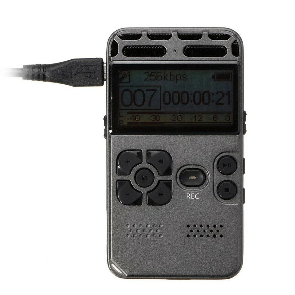 8GB Rechargeable LCD Digital Audio Sound Voice Recorder MP3 Player With Cable - Image 4 of 4