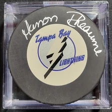 MANON RHEAUME AUTOGRAPHED IP SIGNED AUTO TAMPA BAY LIGHTNING PUCK 