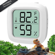 Oasirep Reptile Thermometer and Hygrometer   Fast Accurate LCD White - 1 Pack