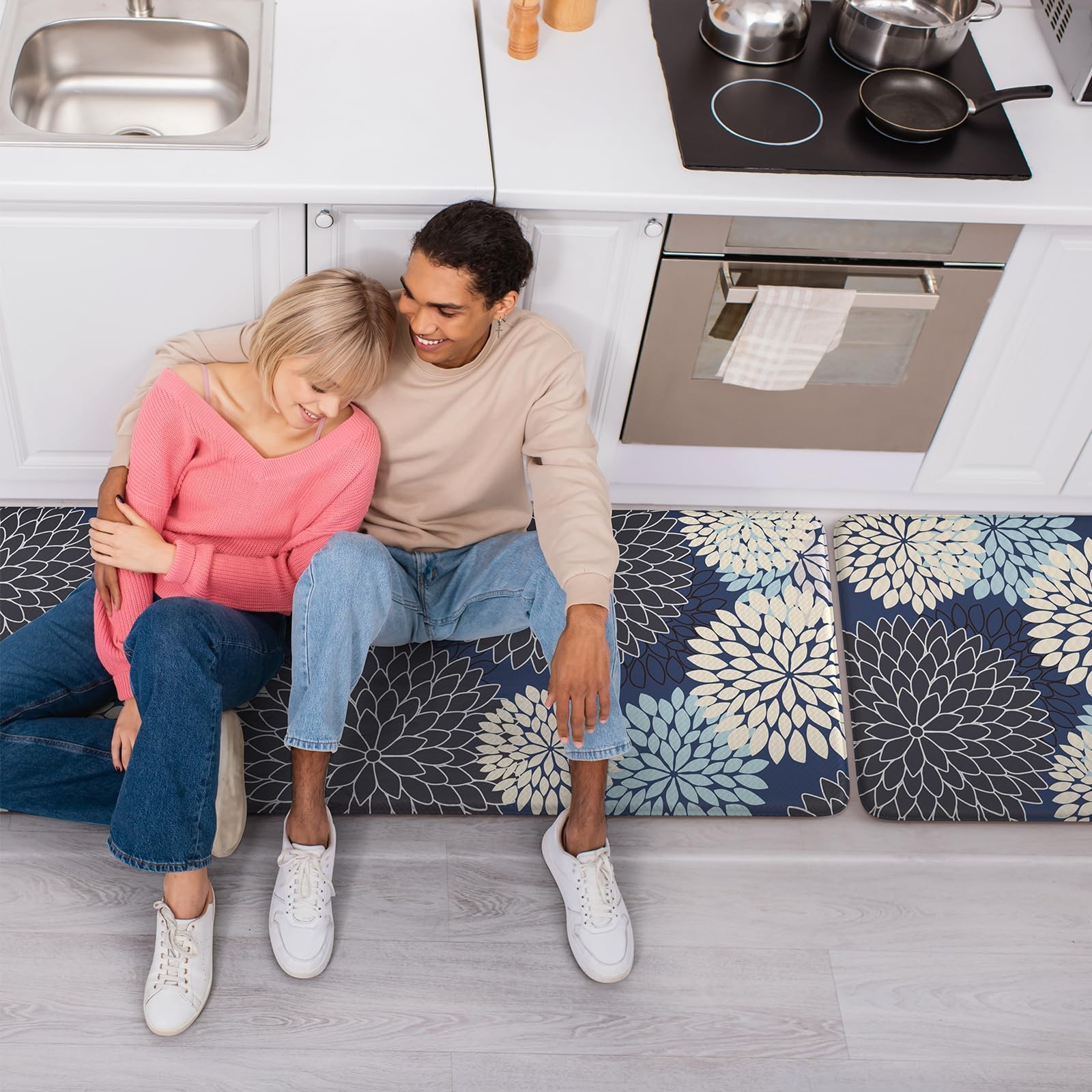 Anti Fatigue Kitchen Mats,Non Slip Farmhouse Kitchen Rugs Sets 2 Piece,Waterp...