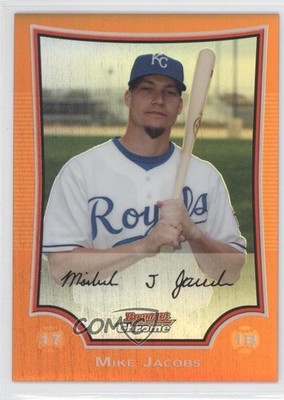 2009 Bowman Chrome Orange Refractor 8/25 Mike Jacobs #47 0b5