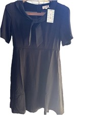 Tulip B Medium Front Tie Black NWT Short Sleeve Pockets Vintage Inspired Pockets