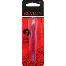 Revlon Slant Tip Tweezer Multicolor Stainless Steel Precision Grab Hair
