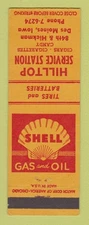 Matchbook Cover - Shell oil gas Hilltop Des Moines IA