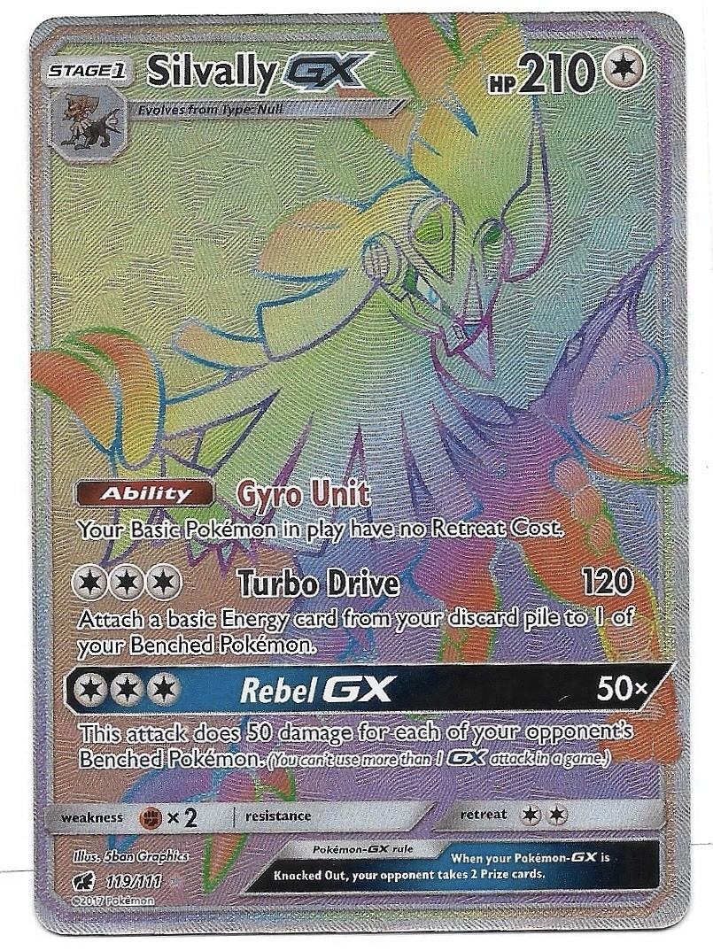 Silvally GX (Secret) 119/111 Sm-Crimson Invasion Holo Pokemon TCG - NM