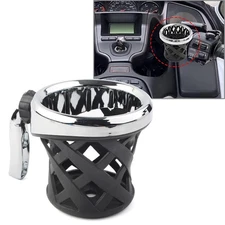 Motorcycle Handlebar Cup Holder Drink W/ Mesh Basket Mount For Harley Universal