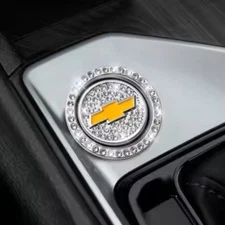 Chevrolet Push Start To Button Bling Car Crystal Rhinestone Car Bling Ring Emble