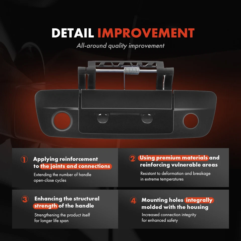 Manija de puerta trasera con orificio de cámara y cerradura para Dodge Ram 1500 Ram 2500 Ram 3500 Foto 4 de 4