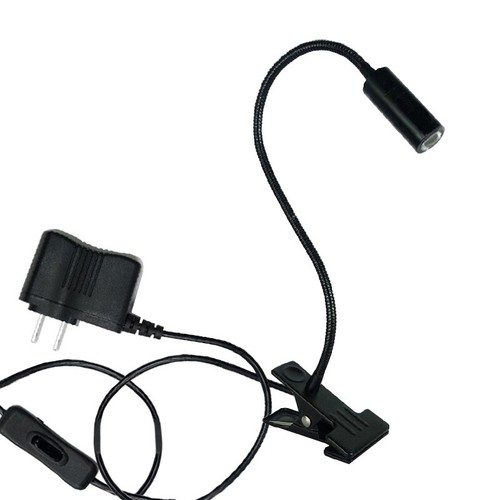 Gooseneck 3W LED Reading Lamp Table Clamp Clip Button Plug-in Light Spotlight - Picture 6 of 11