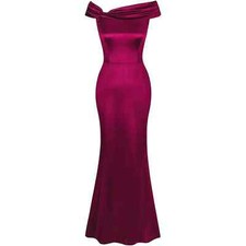Women's Classic Sheath Bodycon Formal Long Evening Dresses, Burgundy, Small