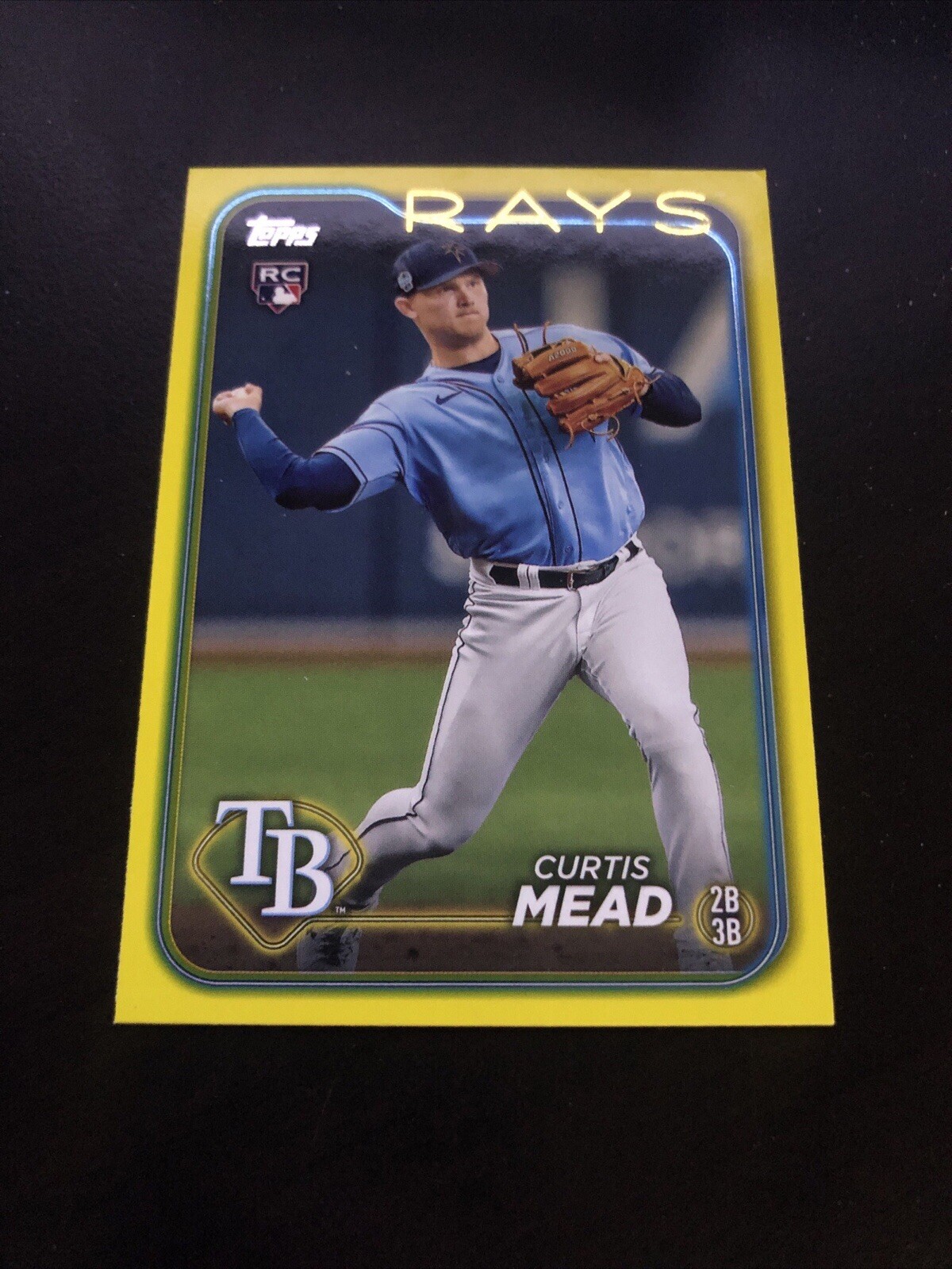 2024 Topps Series 1 Curtis Mead Rookie Yellow Border Tampa Bay Rays RC #82