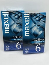 Maxell GX-Silver HQ 6-Hour T-120 Blank VHS Tapes Lot of 2 Sealed New
