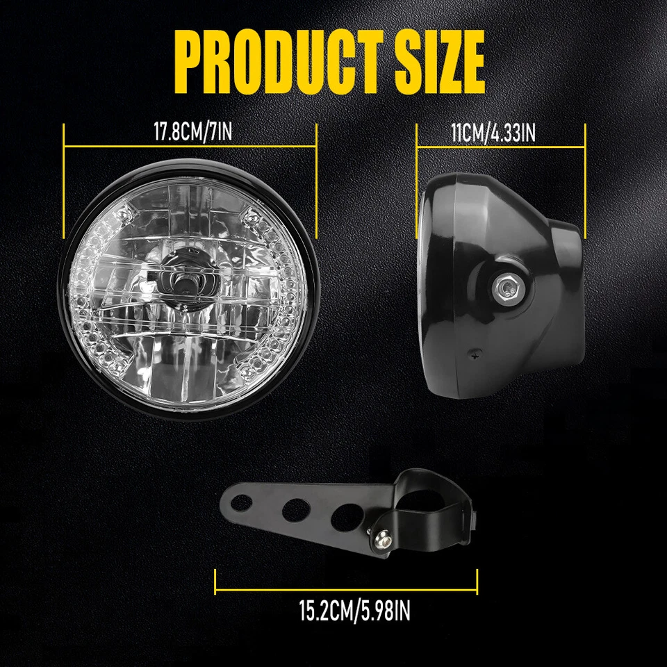 Faro Moto 7" con Intermitente LED Carcasa Faro Soporte Universal EC Foto 4 de 4