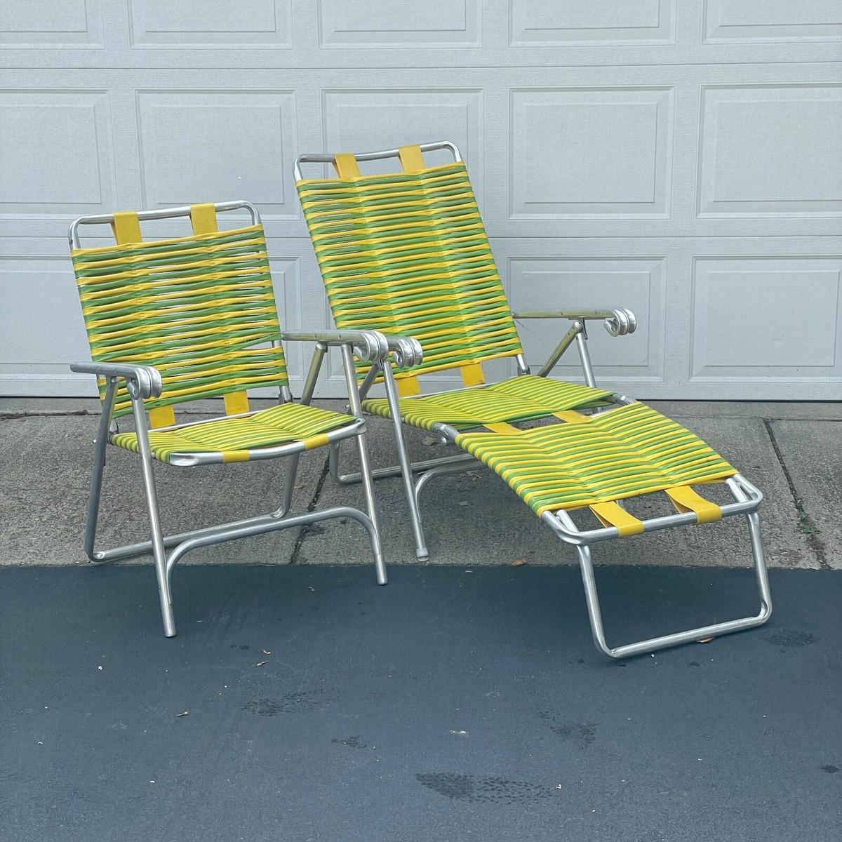Folding Chair Retro Chaise Lounge Outdoor Vintage Folding Jelly