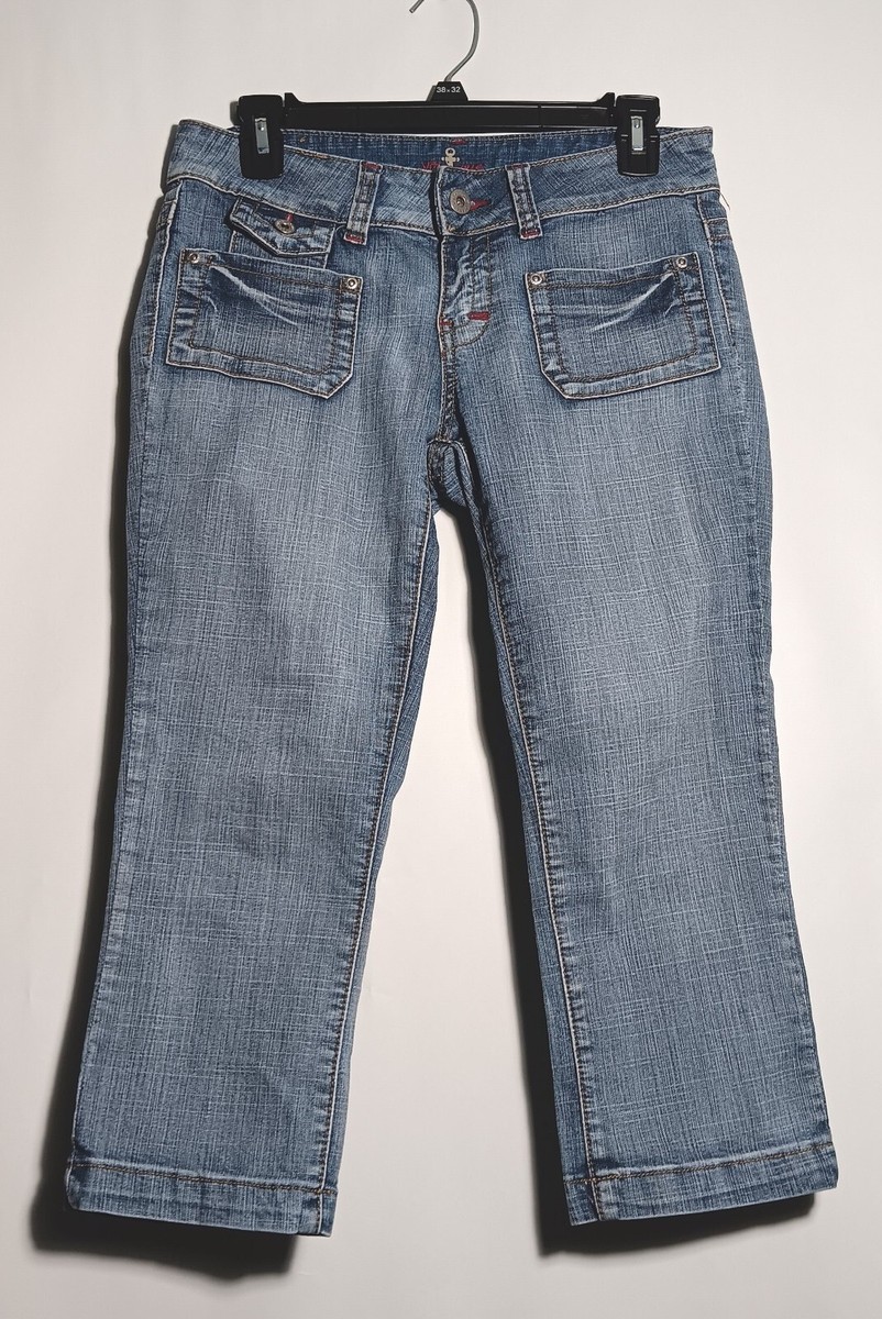 Juniors younique Denim Capri Pants 7 Blue Light Wash | eBay