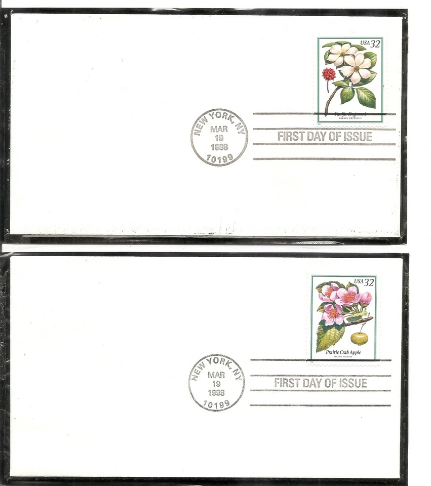 US SC # 3193-3197 Flowering Trees  FDC. No cachet - Image 2 of 2